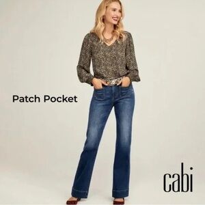 Cabi Patch Pocket Jeans High Rise Flare Sz 12 NWT #4151